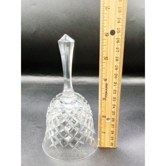 Bell Glass Diamond Cut Pattern Vintage 6 Inch Musical Decor Acrylic Bead Stone - Picture 2 of 16